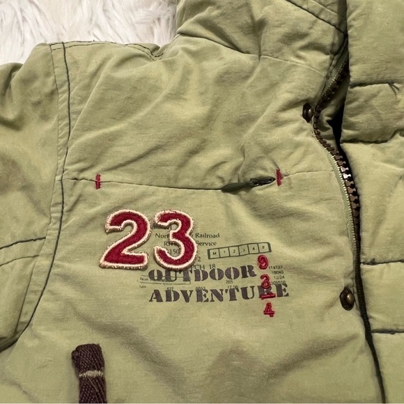 London Fog Puffer Coat Green Fleece Lined - Picture 8 of 15